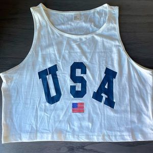 USA crop top tank top.